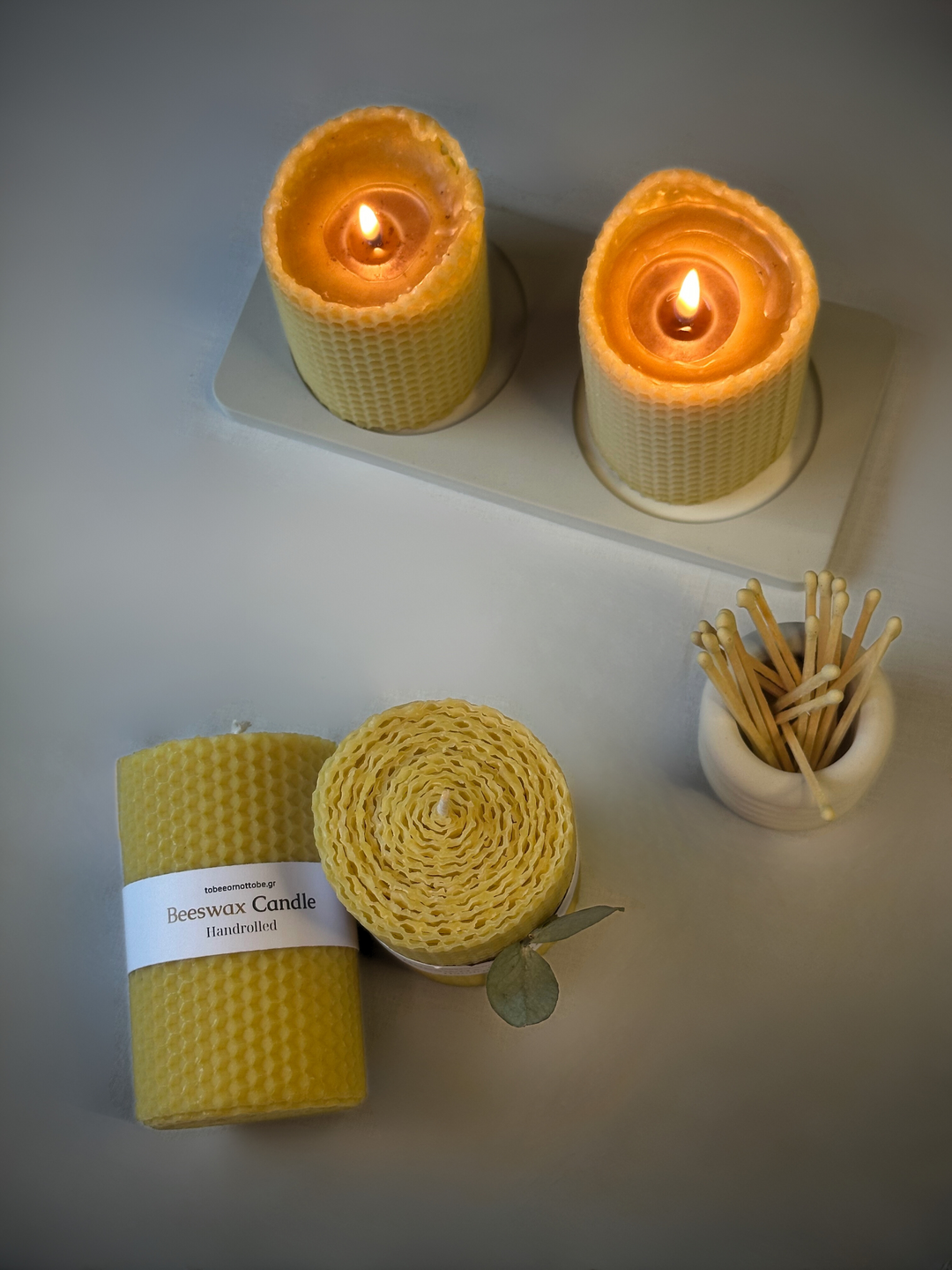 'Ethos' | Large Rolled  Beeswax Candle