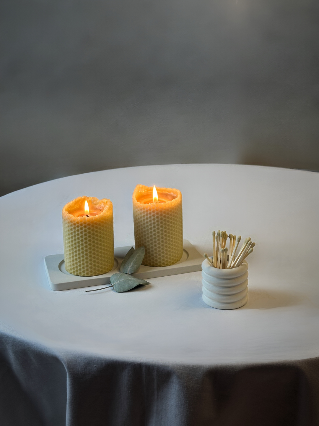 'Ethos' | Large Rolled  Beeswax Candle