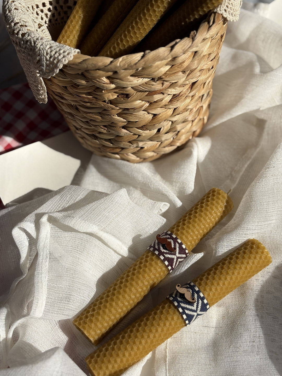 Λαμπάδες από φύλλα κερήθρας  SET x 2