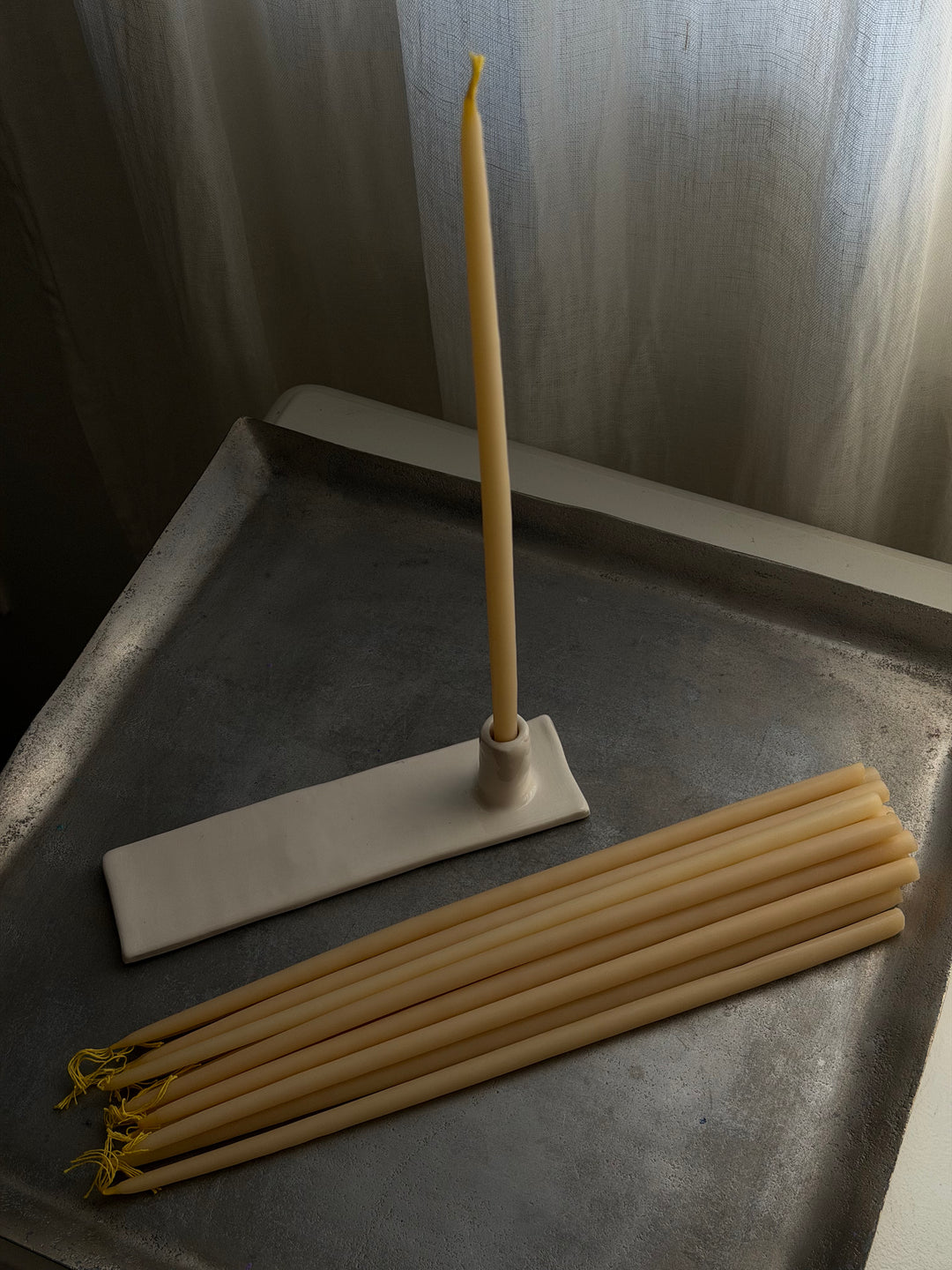 TALL BEESWAX TAPERS
