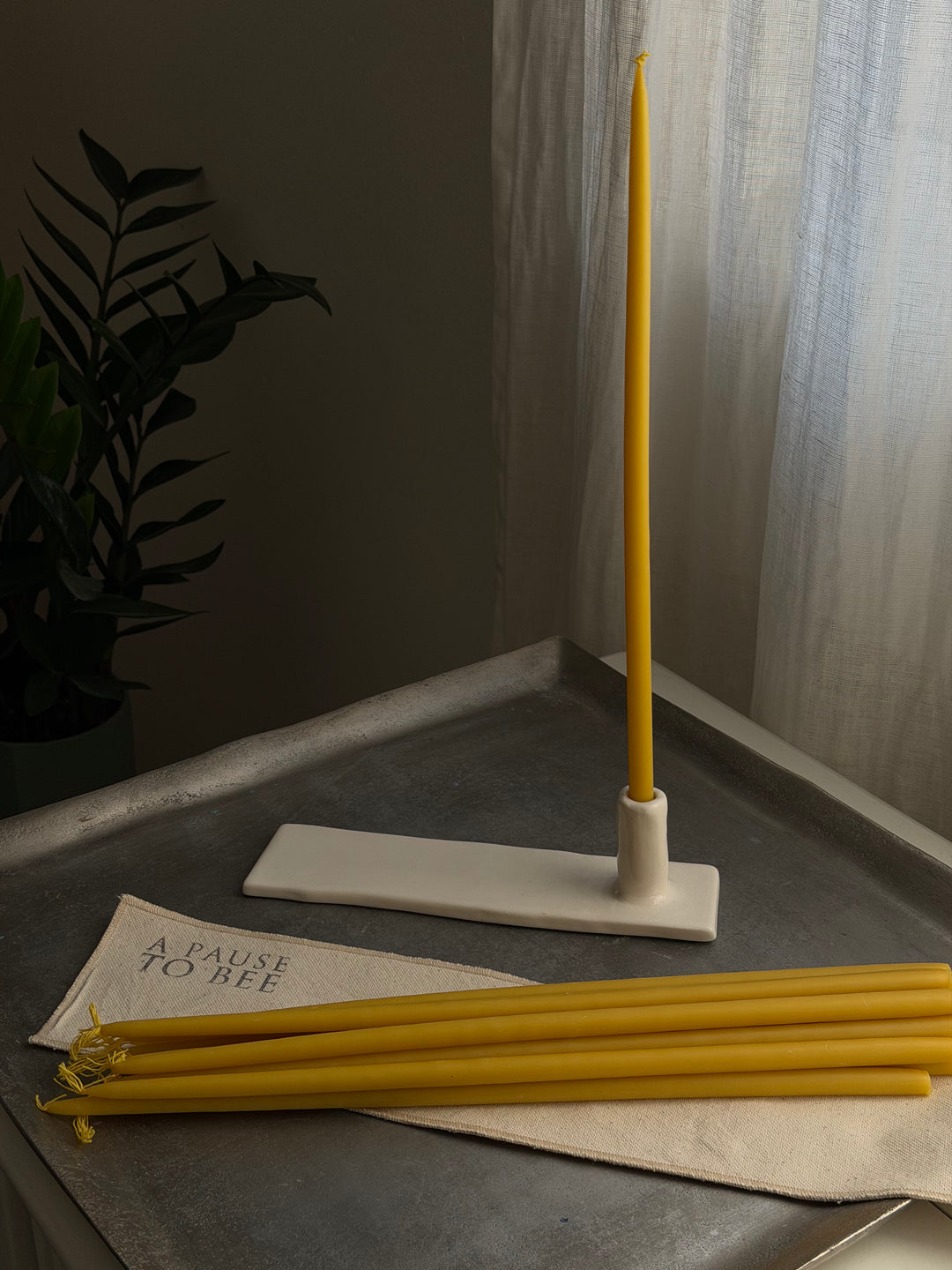 TALL BEESWAX TAPERS