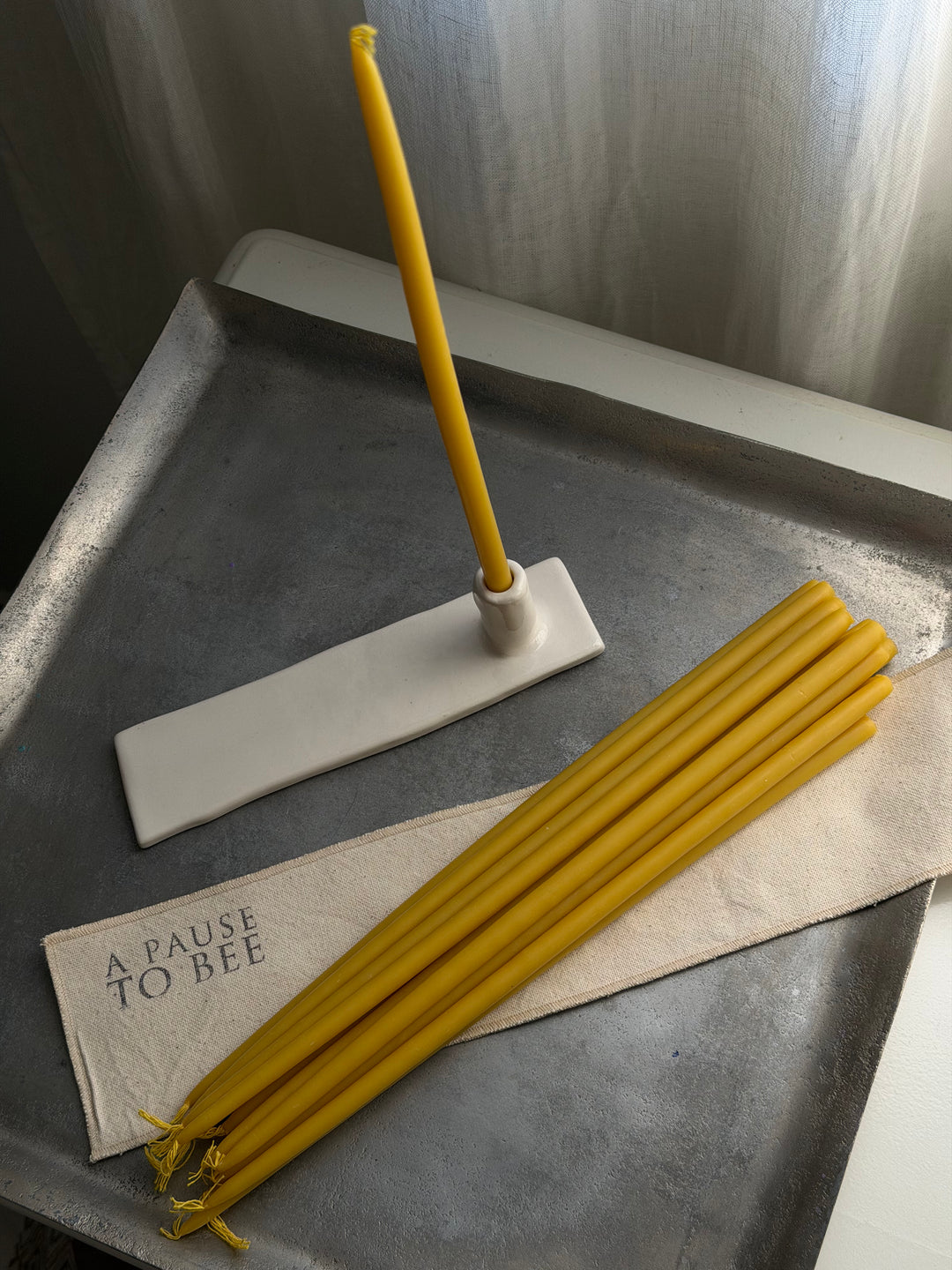 TALL BEESWAX TAPERS RITUAL SET