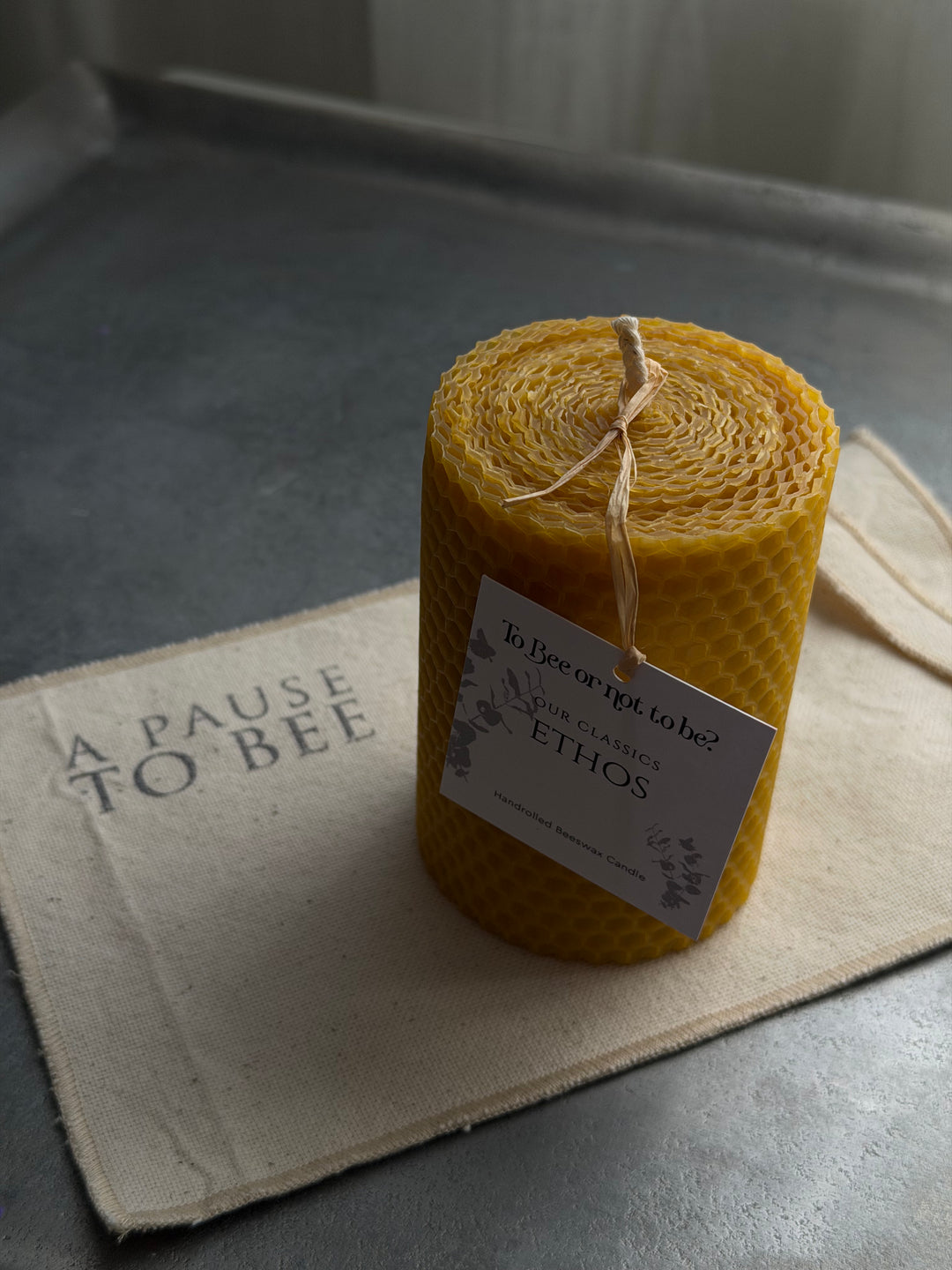 ETHOS | HANDROLLED BEESWAX CANDLE