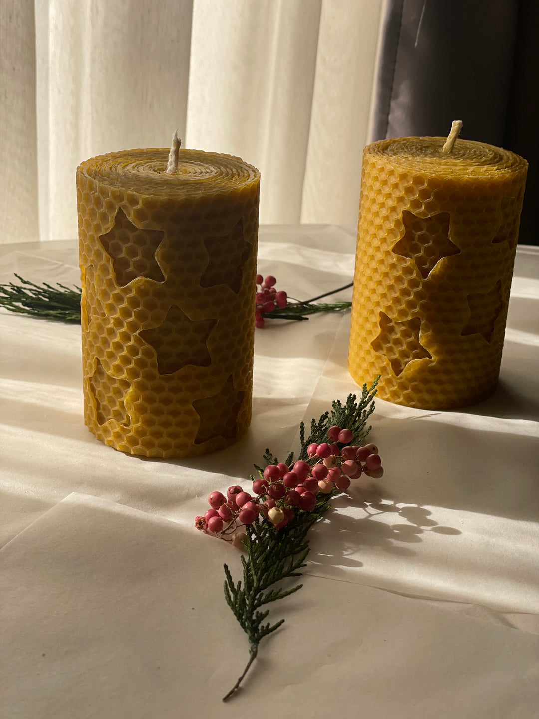 Christmas Rolled Beeswax Candles
